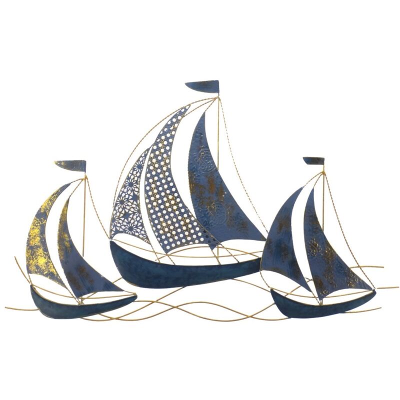 Ornement mural de bateau à voile nautique en métal pour décoration maritime de Style marin
