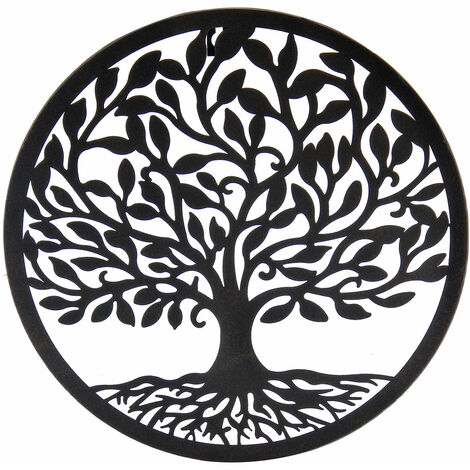 Signes Grimalt Aplique Metal Adorno Pared  Adorno Pared Árbol Vida Apliques Metal Negro 1x30x30cm 28779