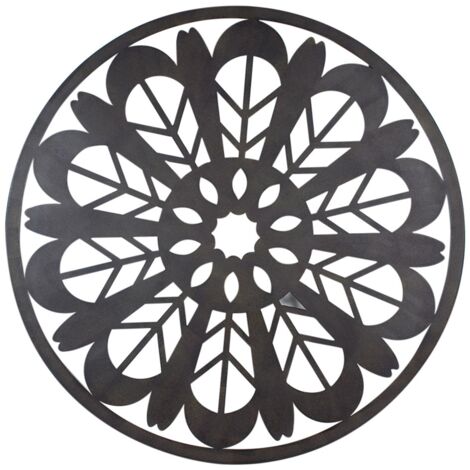 Signes Grimalt Aplique Metal Adorno Pared Adorno Pared Mandala Apliques Metal Negro 2x80x80cm 19010