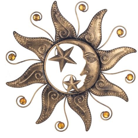 Signes Grimalt Aplique Metal Adorno Pared  Adorno Pared Sol Y Luna Apliques Metal Negro 2x40x40cm 20945