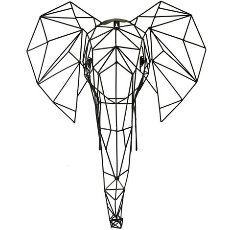 Signes Grimalt Aplique Metal Adorno Pared  Elefante Decoracion Pared Apliques Metal Negro 27x49x61cm 31168