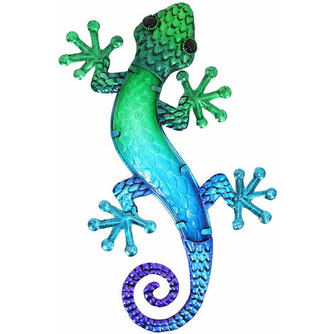 Signes Grimalt Appliquer un mur d'ornement en métal Mur mur bleu jardin lézard 2x22x38cm 29841