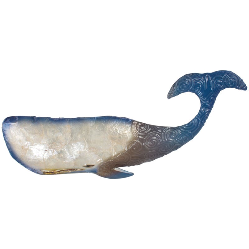 Signes Grimalt Baleine Décoration Murale Appliques Métal Argenté 18x45x2cm