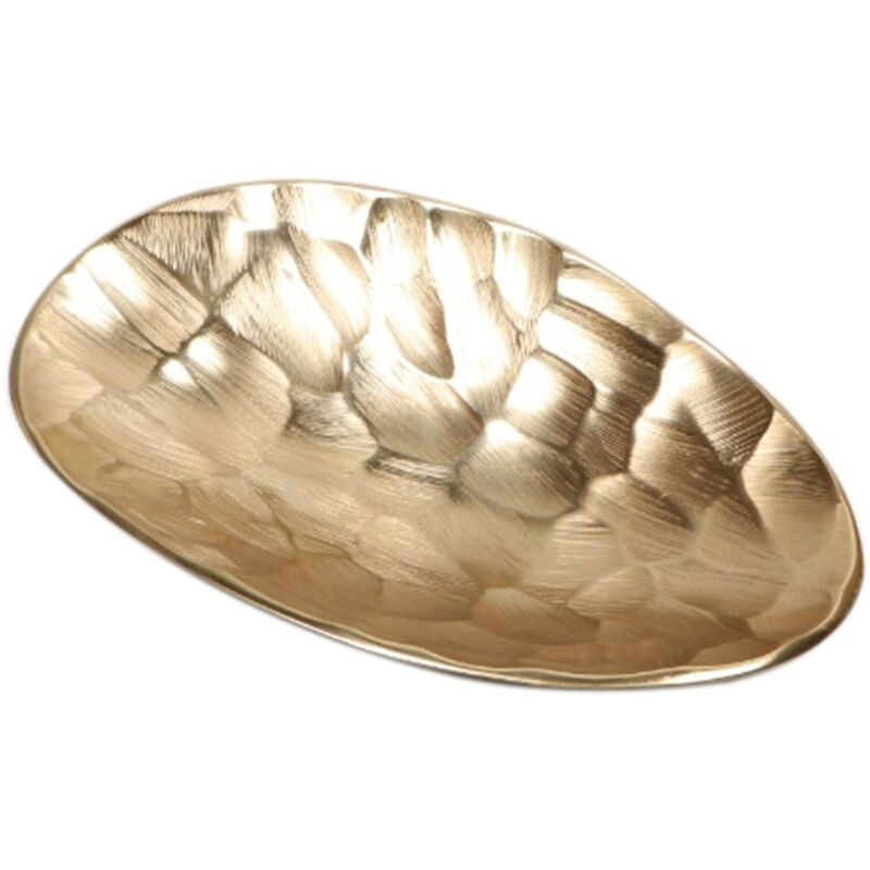 Petit plateau en aluminium doré pour la décoration et le service