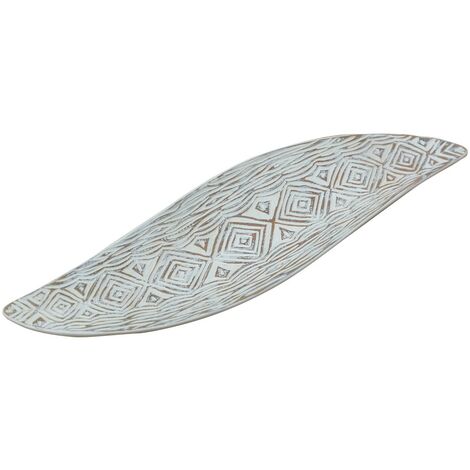 Signes Grimalt Bandeja De Decoración Decoracion  Plato Decorativo Bandejas Blanco 17x61x6cm 27103