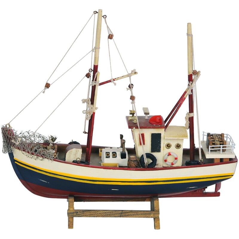 Véhicules de bateaux de pêche Modélisation de bateau en argent - 28x30x8cm - Signes Grimalt