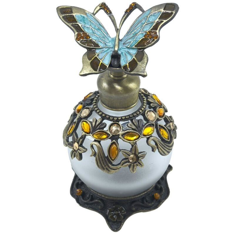 Légant flacon de parfum papillon en verre et métal, design unique pour cadeaux et décoration de parfumerie