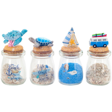 Signes Grimalt Bottiglia 4U Vari Blu - 11x6x6cm Resina Decorazione nautica e marinara
