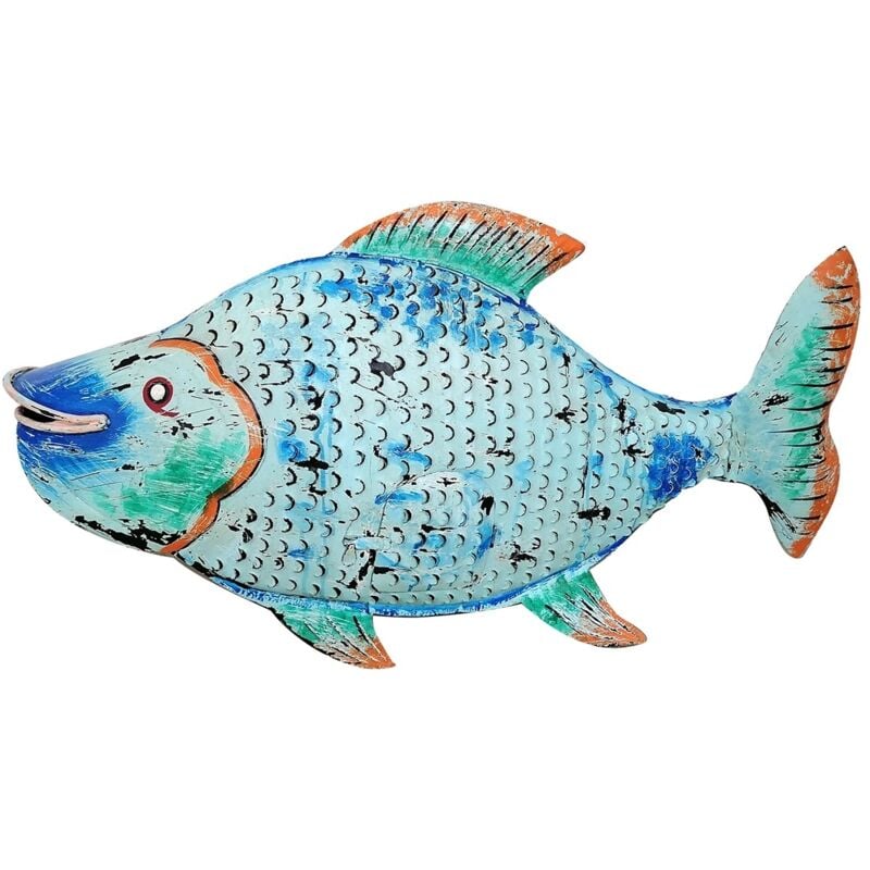Signes Grimalt - Bougeoir Marin Poisson Bleu 3x86x20cm Figurine de poisson bleu pour la décoration de la maison
