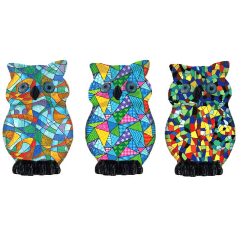 Signes Grimalt Buho 3U Green Owls - Figurine Hibou 5x4x4cm Résine de Haute Qualité