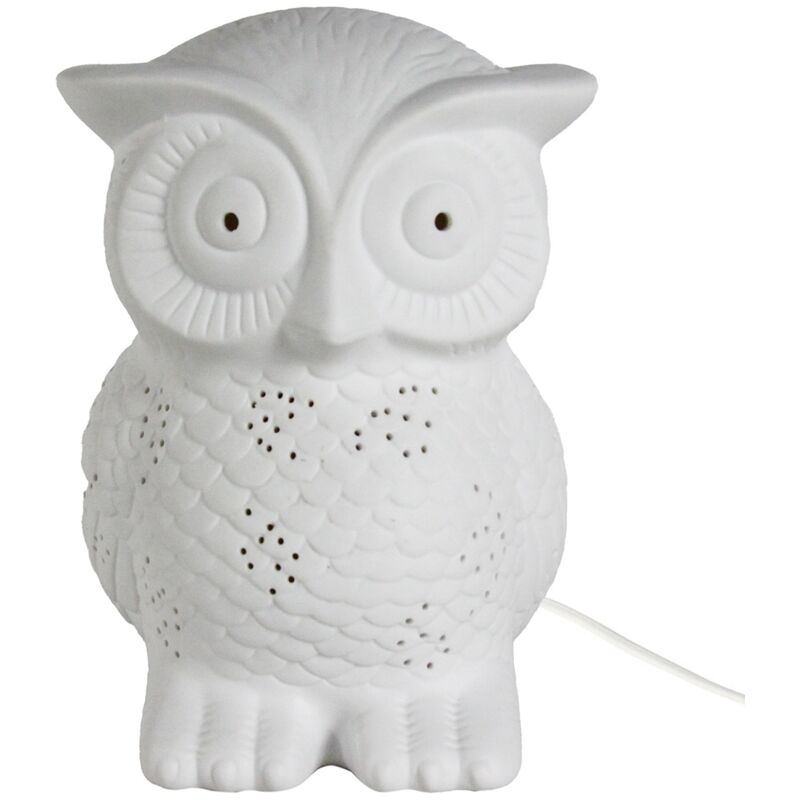 Signes Grimalt - Buho lampes lampes les lampes Lampe de bureau blanc - 18x14x14cm