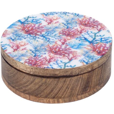 Signes Grimalt Caja Cocina  Caja Redonda Coral Cajas Y Bandejas Azul 7x21x21cm 25193