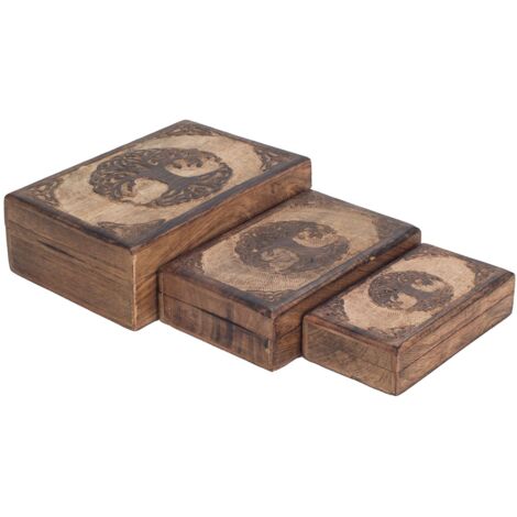 Signes Grimalt Caja Y Joyero Decoracion Set Set 3 Unidades Cajas Y Joyeros Marrón 18x26x8cm 22723