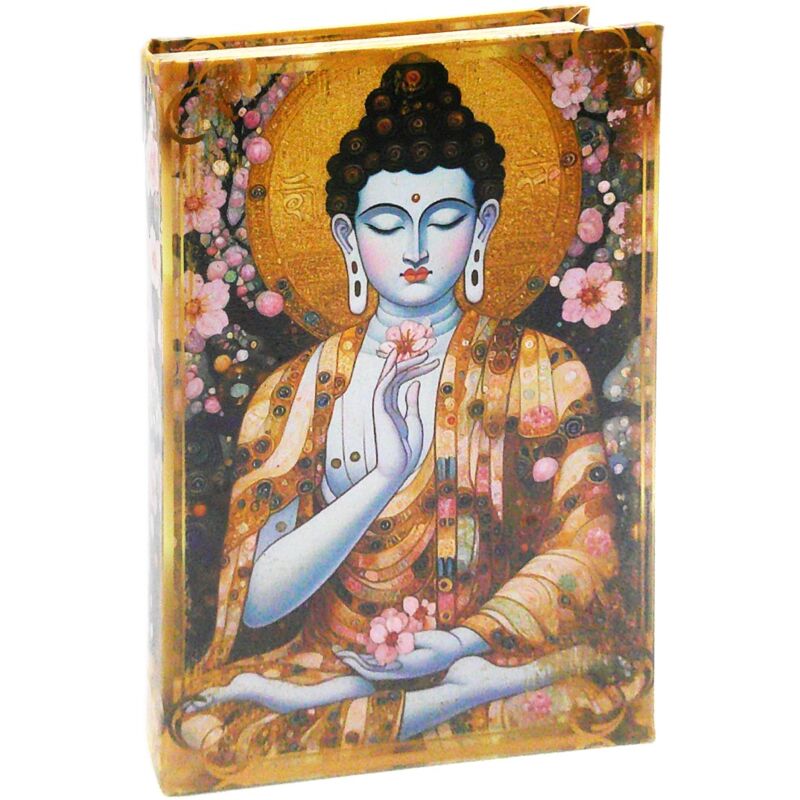 Boîte à Livres Bouddha Décorative Orientale pour Rangement, Style Zen, Cadeau Idéal, Lignée mdf, 26x5x17 cm