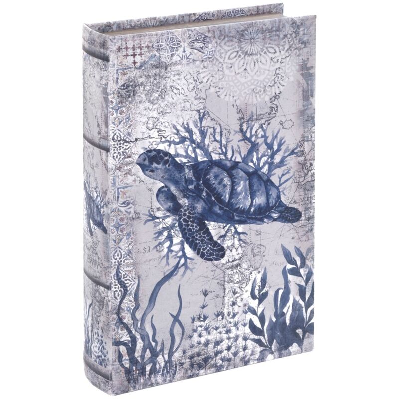 Boîte à livres décorative Tortue Bleue - Rangement caché - Design nautique - Idéale pour la maison et le bureau Boîte à livres décorative Tortue Bleue - Rangement caché - Design nautique - Idéale pour la maison et le bureau