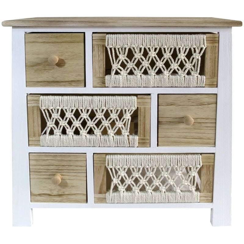 Signes Grimalt - Commode avec 6 tiroirs en bois pour le rangement en marron