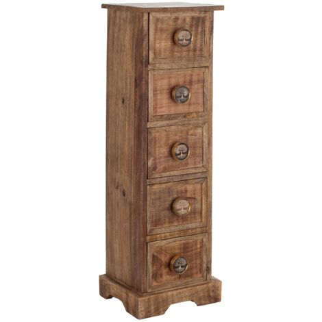 Signes Grimalt Cassetto di mobili  Cassetto robusto 5 cassetti mobili ausiliari marroni 20x24x76cm 28558