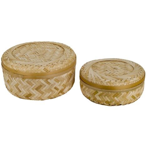 Signes Grimalt Cesta Decoracion  Cestas Redondas 2 Unidades Cestas Marrón 15x28x28cm 27325