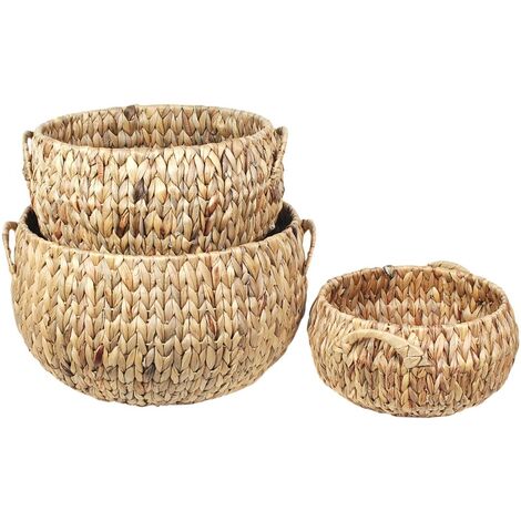 Signes Grimalt Cestino della decorazione  Basket set di cestini marrone da 3 U 44x44x21cm 17022