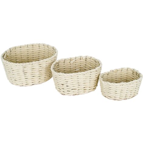 Signes Grimalt Cestino della decorazione  Cestini 3 cestini marroni 30x30x23cm 27645