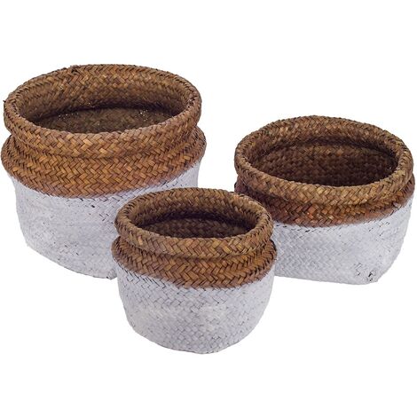 Signes Grimalt Cestino della decorazione  Cestini rotondi 3 unità Ceste bianche 18x22x22cm 27319