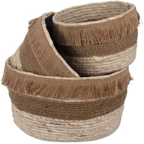 Signes Grimalt Cestino della decorazione  Set 3 cestini set 3 cestini marroni 35x35x21cm 23612