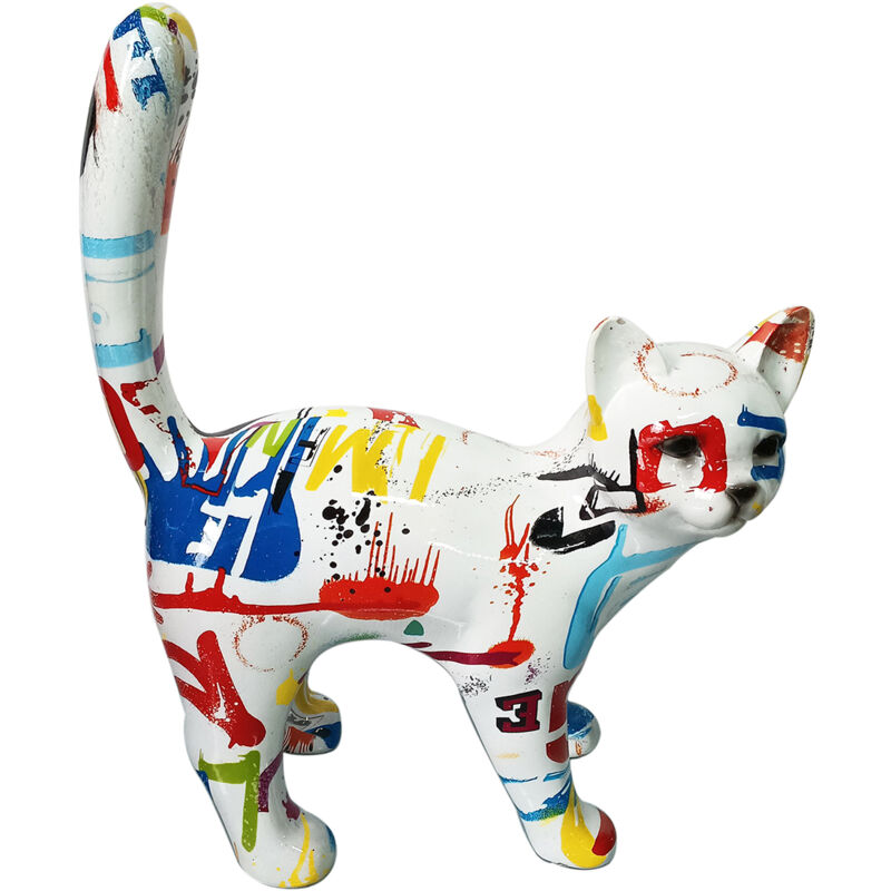 Signes Grimalt - Chat Animaux Figurine Chat Blanc - 30x25x12cm