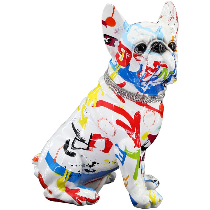 Signes Grimalt - Dog Bulldog Animals Figurine de chien blanc - 28x25x15cm