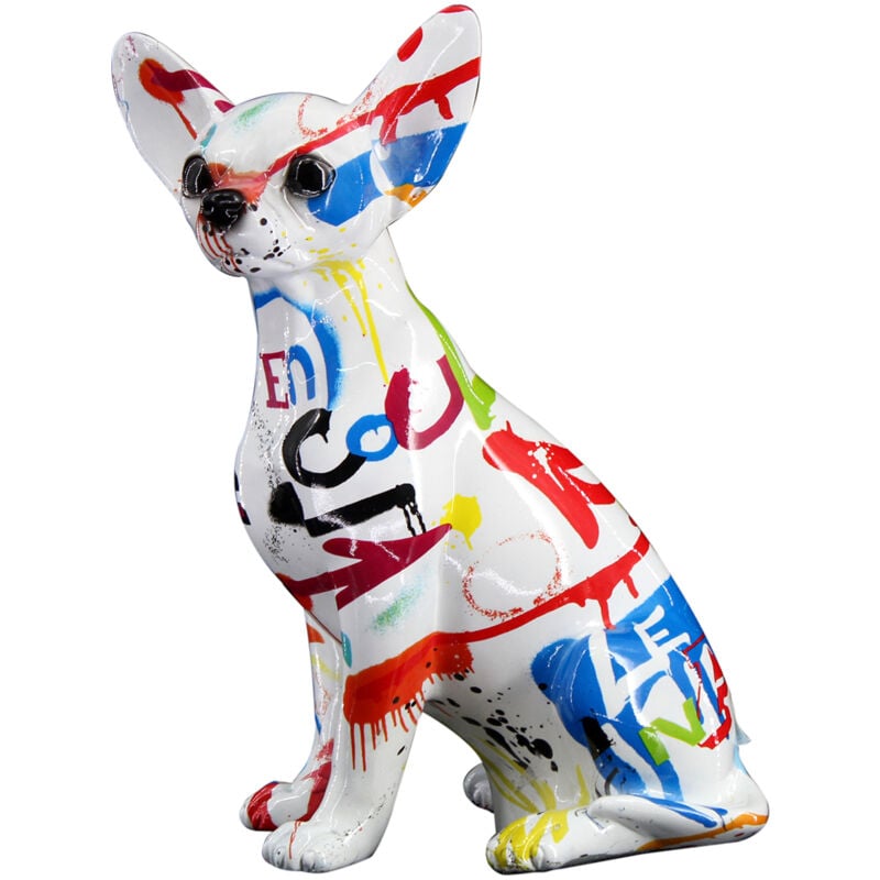Signes Grimalt - Chien Chihuahua Blanc - Figurine Chien en Résine 25x19x12cm