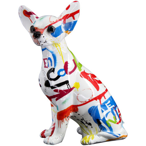 Signes Grimalt Chien Chihuahua Blanc - Figurine Chien en Résine 25x19x12cm