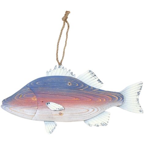 Signes Grimalt Ciondolo decorativo Pesce in legno multicolore 5x60x30 cm multicolore Pesce in legno 18374