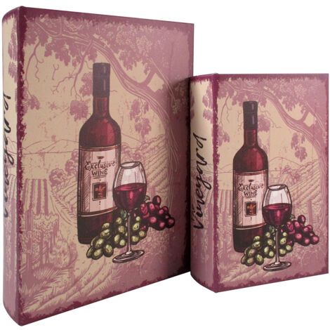 Signes Grimalt Coffret Livre Raisin et Vin 2U Rectangulaire Marron - 27x18x7cm