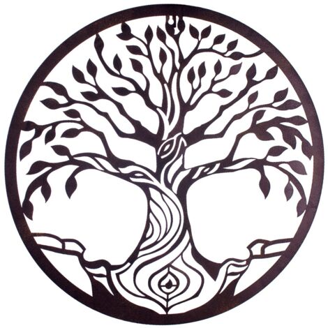 Signes Grimalt Colgante Adorno Pared  Colgante Árbol De La Vida Apliques Metal Marrón 1x50x50cm 25245