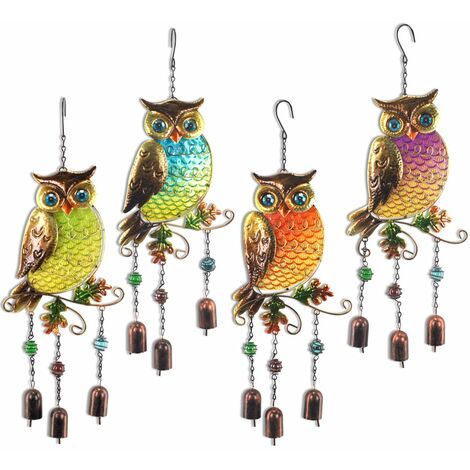 Signes Grimalt Colgante De Metal Decoracion  Colgante Buho 4 Unidades Colgantes Metal Multicolor 4x20x58cm 44916