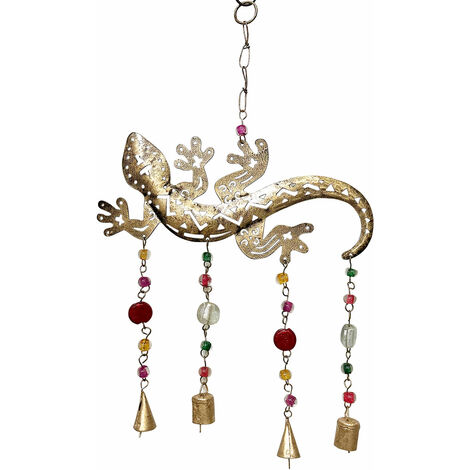 Signes Grimalt Colgante De Metal Decoracion Colgante Lagarto Colgantes Metal Dorado 2x22x60cm 29766