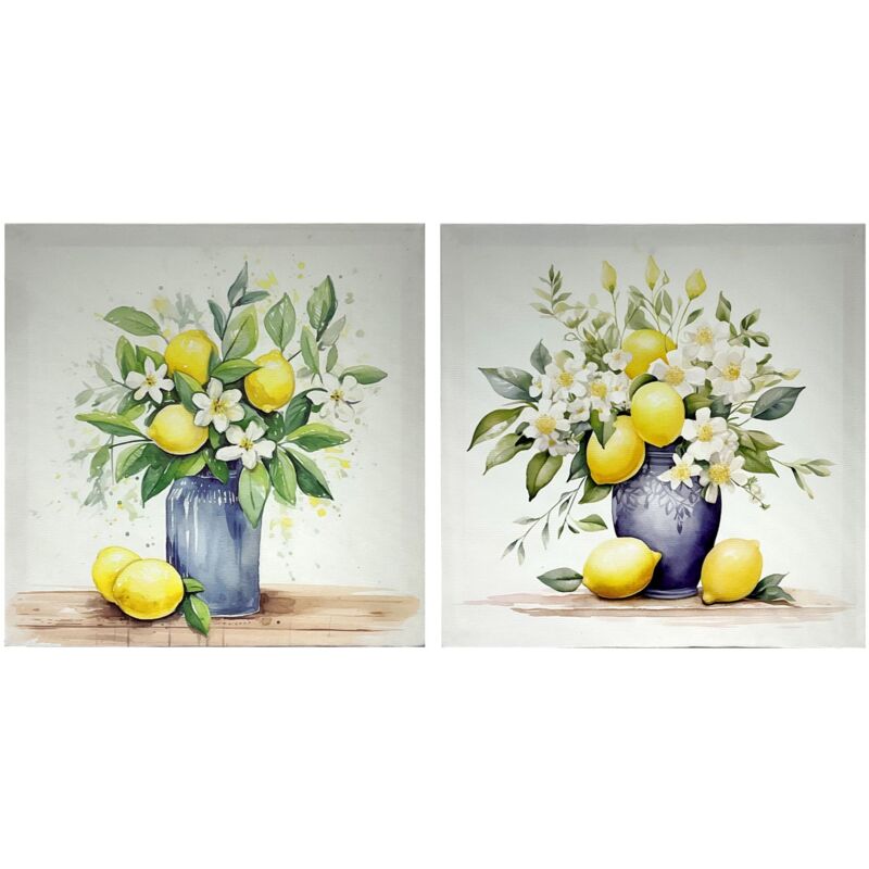 Tableau décoratif de citrons 2 unités, art moderne pour orner les murs, style frais et vibrant pour votre maison