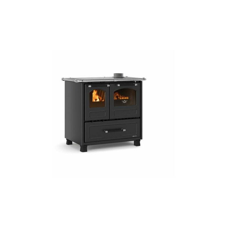 Stufa Cucina A Legna Nordica Family 4,5 Antracite Dx 7,5 Kw (16782)