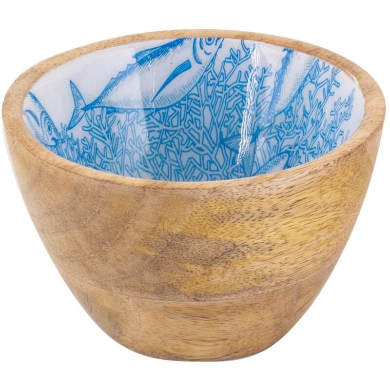 Mini bol à poisson décoratif en bois marin nautique
