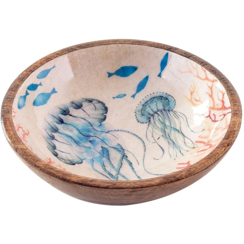 Bol décoratif moyen à méduses bleu marine pour cuisine et salle à manger