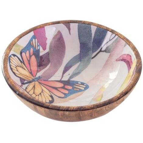 Signes Grimalt Cuenco Bol Cocina Cuenco Mariposas M Cajas Y Bandejas Marrón 20x20x7cm 34449