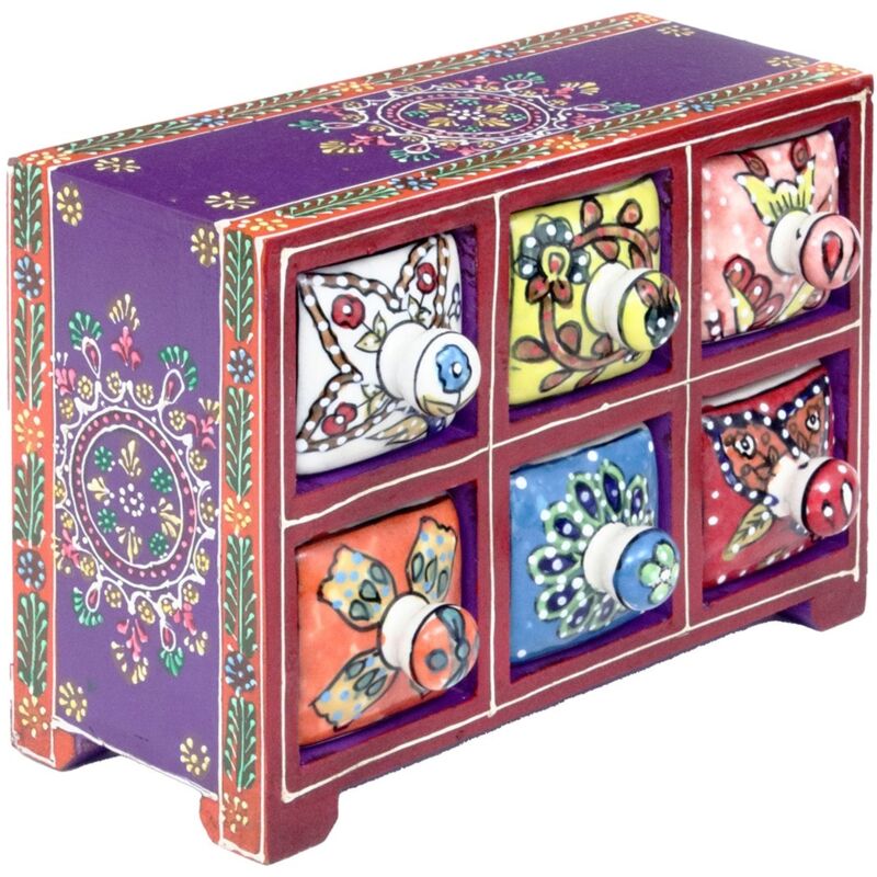 Signes Grimalt - Décoration Specr Je spécifie avec 6 boîtes de tiroirs et bijoux lilas 11x22x16cm 28383