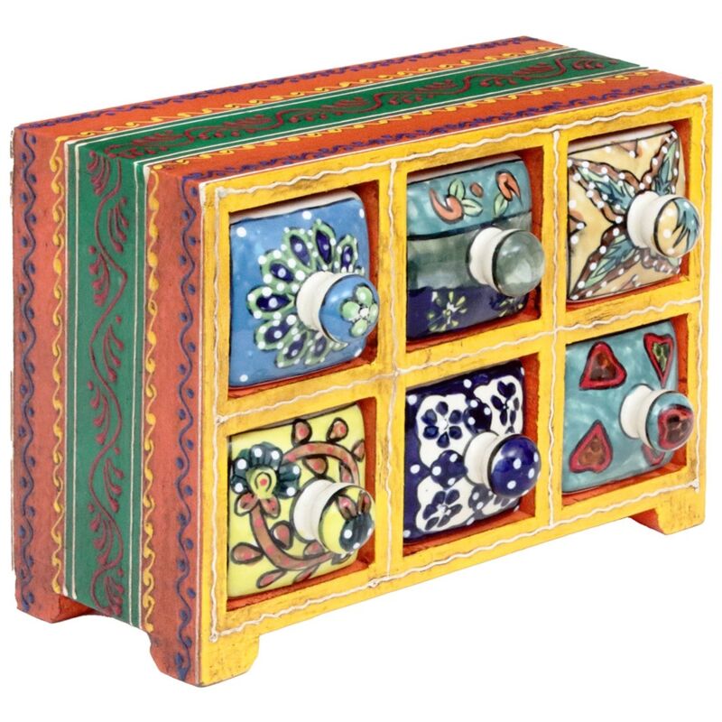 Signes Grimalt - Décoration Specr Je spécifie avec 6 boîtes et bijoux jaunes 11x22x16cm 28379