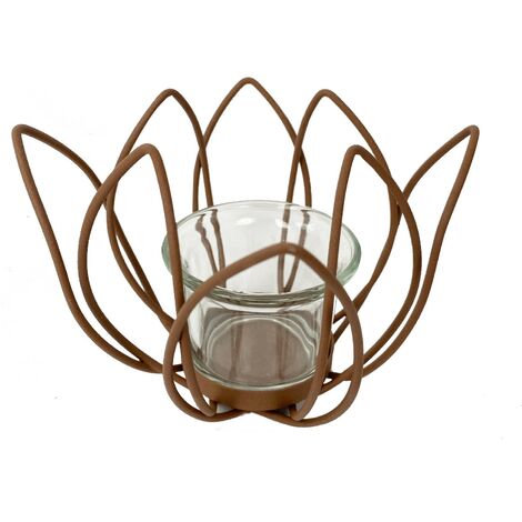 Signes Grimalt Décoration de Portavelas  Portavelas dans les vases en forme de fleurs et support brun 9x13x13cm 27539