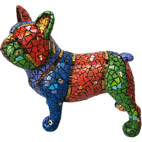 Signes Grimalt Dog Bulldog Animals Figurine Chien Bleu - 19x31x9cm Résine Décorative