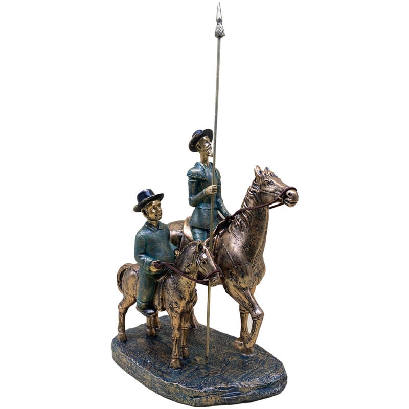 Signes Grimalt - Don Quichotte Sancho Caballo Figurine Personne Grise - 30x25x14cm Divers