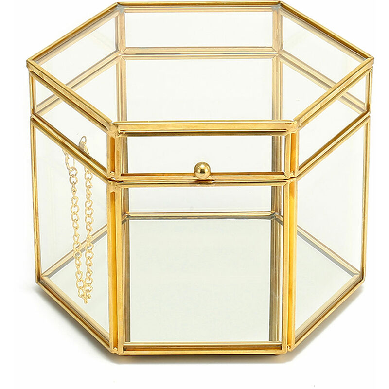 vitrine de décoration organisateur de boîtes d'or et de bijoux 13x15x18cm 27779 - yellow - signes grimalt