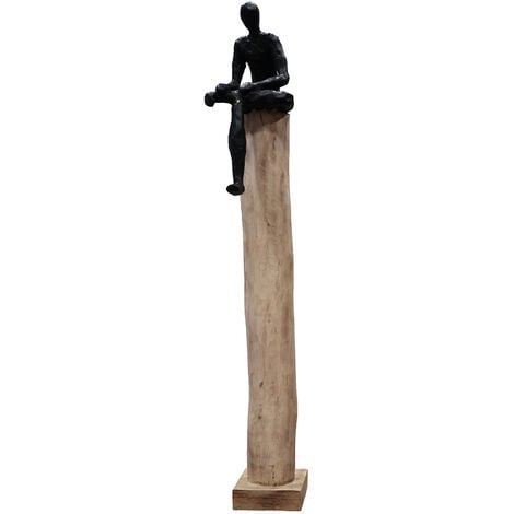 Signes Grimalt Figur Mann sitzt mehrere  Brown Desktop -Abbildung - 76x18x13cm