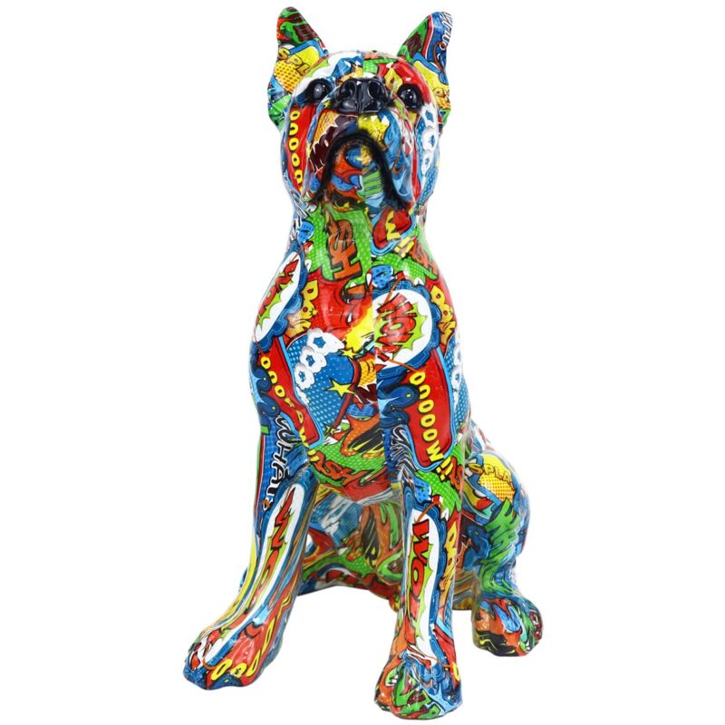 Figura decorativa di cane verde in resina per casa e ufficio