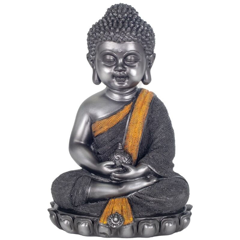 Figura di Buddha orientale in resina per la decorazione domestica e la meditazione