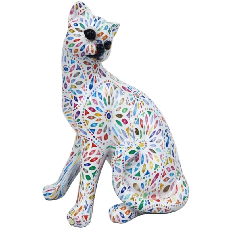 Signes Grimalt - Figurine Chat Blanc en Résine 22,5 cm x 12 cm x 16,5 cm